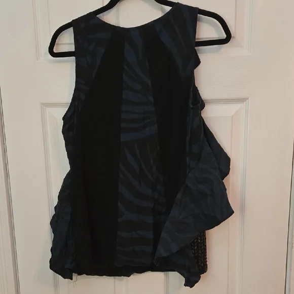 Black and Gold Ruffle Top - Picture 3 of 6
